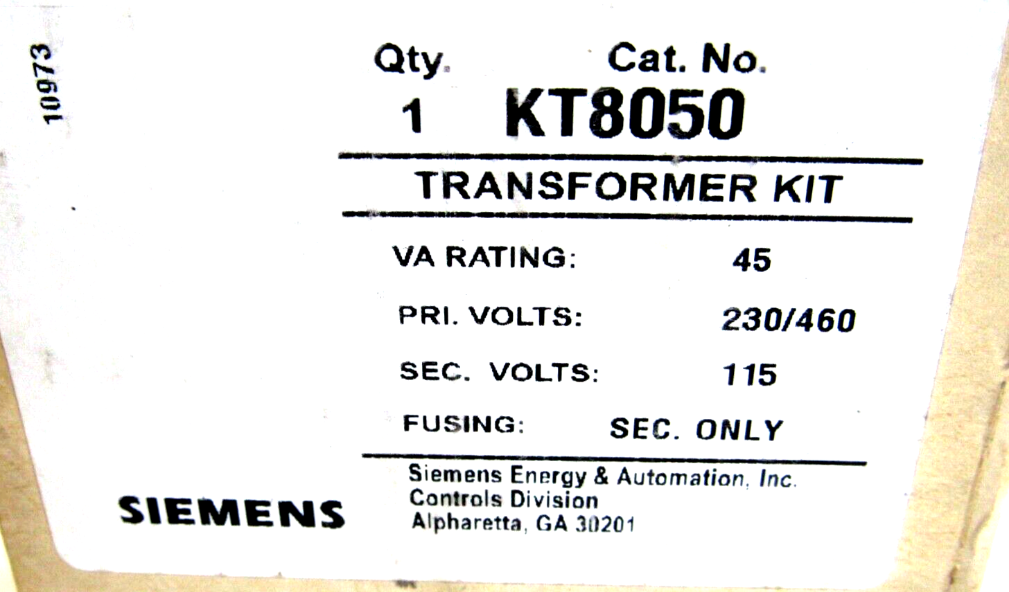 NEW SIEMENS 24-213-101-003 KT8050 TRANSFORMER KIT 45VA 50/60HZ 24213101003 - Image 5