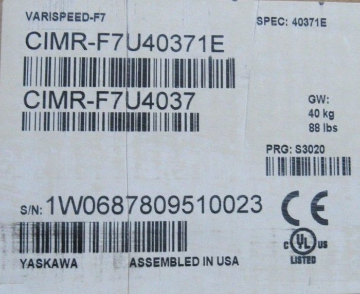 NEW YASKAWA CIMR-F7U40371E DRIVE VARISPEED F7 480V CIMRF7U40371E - Image 8