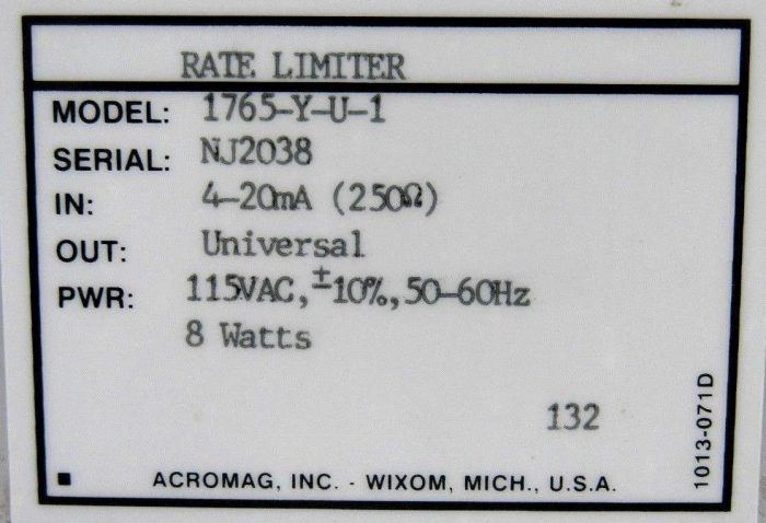 USED ACROMAG 1765-Y-U-1 RATE LIMITER 1765YU1 - Image 4