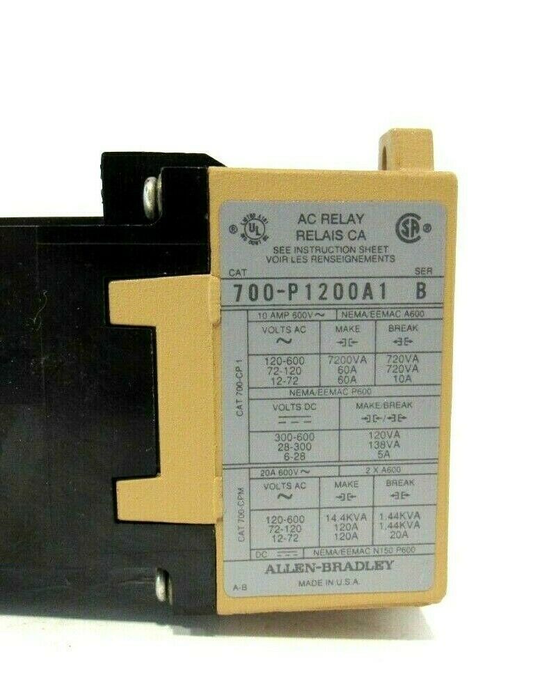 USED ALLEN BRADLEY 700-P1200A1 RELAY SER.B 700P1200A1 - Image 4