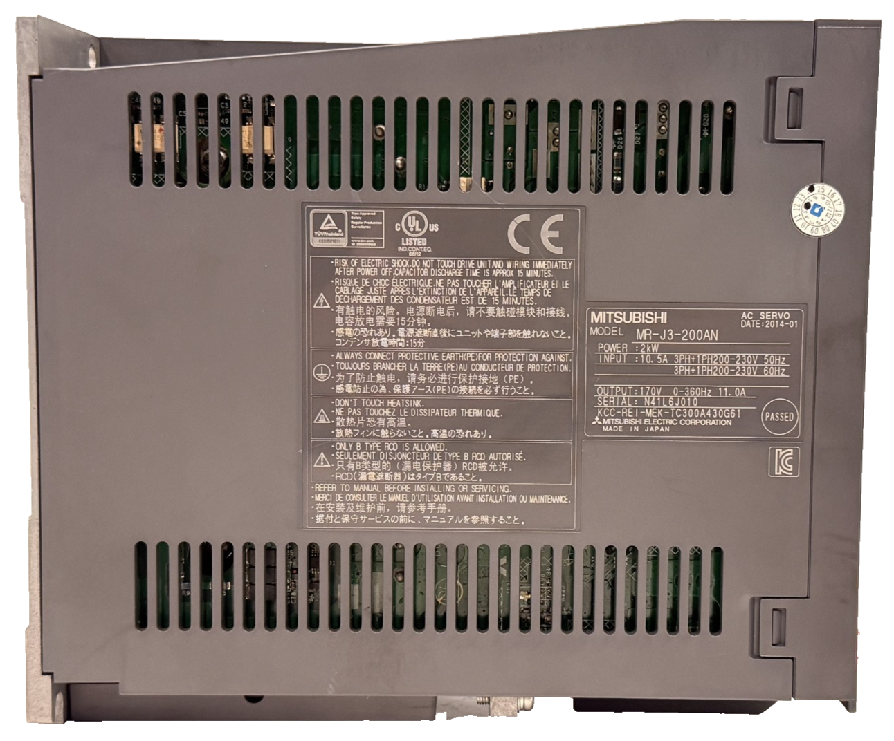 USED MITSUBISHI MR-J3-200AN AC SERVO-DRIVE 2kW MRJ3200AN - Image 5