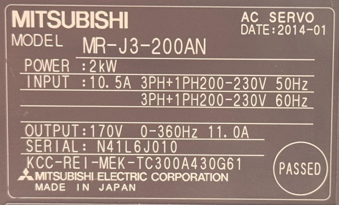 USED MITSUBISHI MR-J3-200AN AC SERVO-DRIVE 2kW MRJ3200AN - Image 6