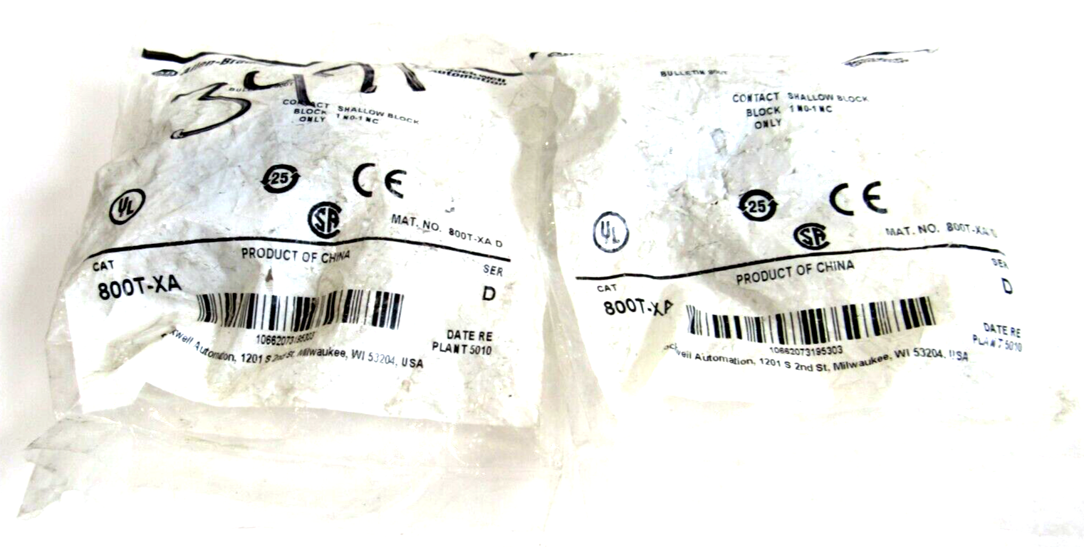 LOT OF 2 ALLEN BRADLEY 800T-XA CONTACT BLOCK SER. D 800TXA NEW, SURPLUS - Image 4