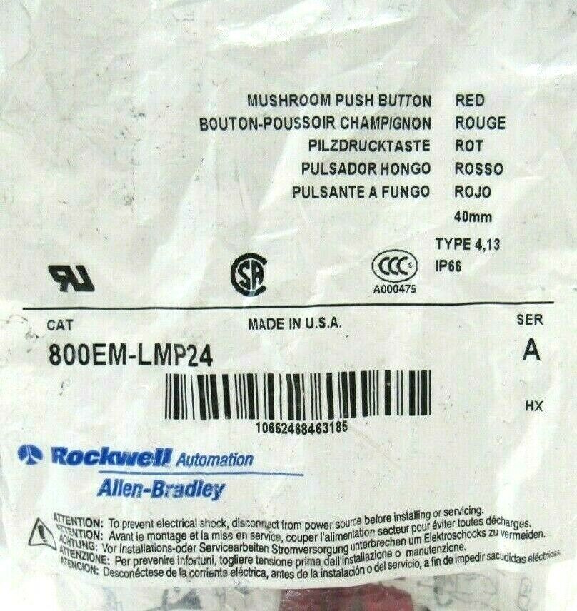 LOT OF 4 NEW ALLEN BRADLEY 800EM-LMP24 PUSHBUTTON SER.A 800EMLMP24 - Image 3