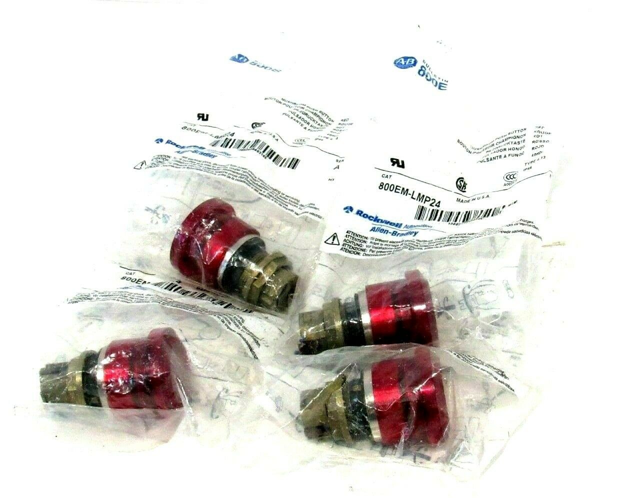 LOT OF 4 NEW ALLEN BRADLEY 800EM-LMP24 PUSHBUTTON SER.A 800EMLMP24