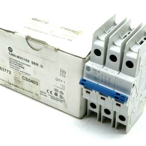 NEW ALLEN BRADLEY 1489-M3C100 3 POLE CIRCUIT BREAKER SER. D 1489M3C100