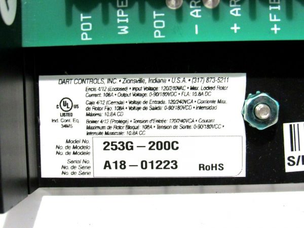 NEW DART CONTROLS 253G-200C SPEED CONTROL 6Z385 253G200C - Image 4
