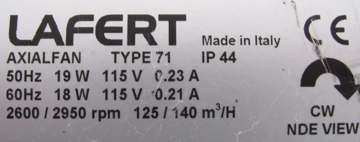 NEW LAFERT AMFV-71Z-BA4 MOTOR .50HP 208-230/460V AMFV71ZBA4 - Image 5