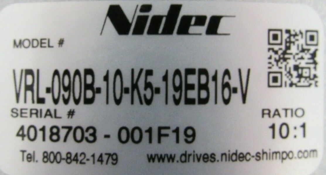 NEW NIDEC VRL-090B-10-K5-19EB16-V GEAR HEAD 10:1 VRL090B10K519EB16V - Image 4