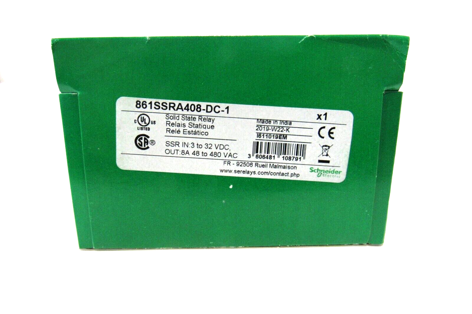 NEW SCHNEIDER ELECTRIC 861SSRA408-DC-1 SOLID STATE RELAY 861SSRA408DC1 - Image 3