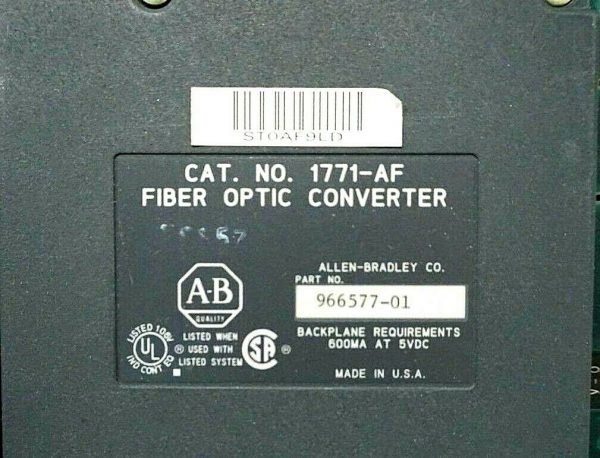 USED ALLEN BRADLEY 1771-AF FIBER OPTIC CONVERTER 1771AF - Image 4
