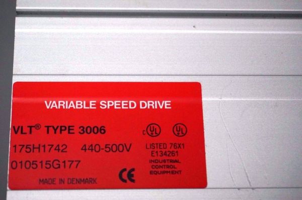 USED DANFOSS 175H1742 VARIABLE SPEED DRIVE 440-500V VLT TYPE 3006 - Image 5
