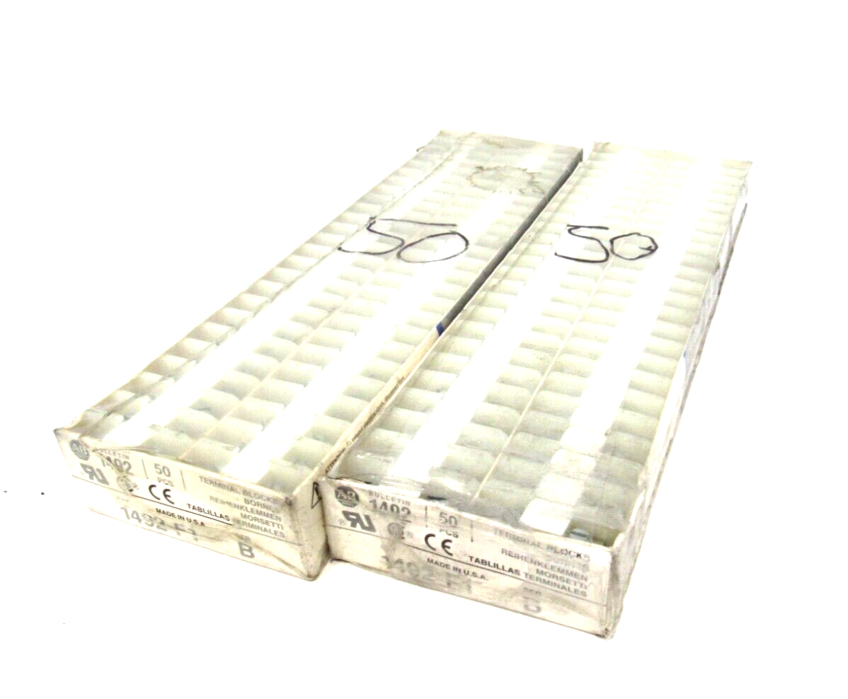 LOT OF 100 NEW ALLEN BRADLEY 1492-F1 TERMINAL BLOCKS SER.B 1492F1