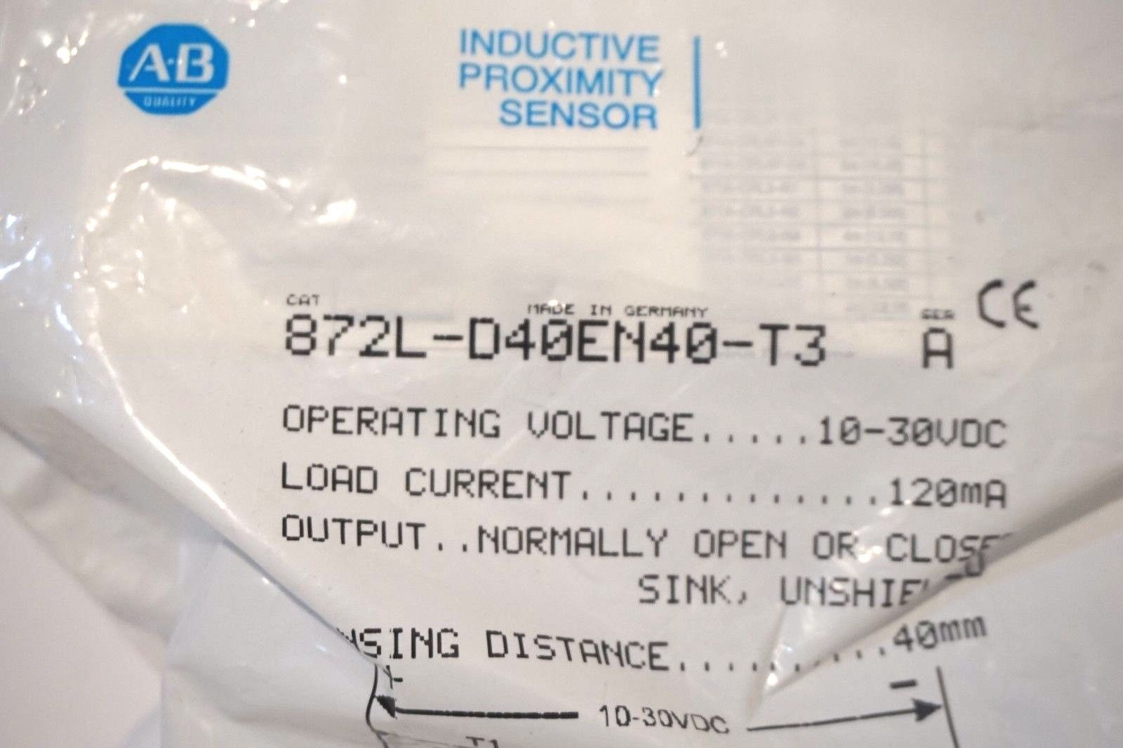 NEW ALLEN BRADLEY 872L-D40EN40-T3 PROXIMITY SENSOR SER.A 872LD40EN40T3