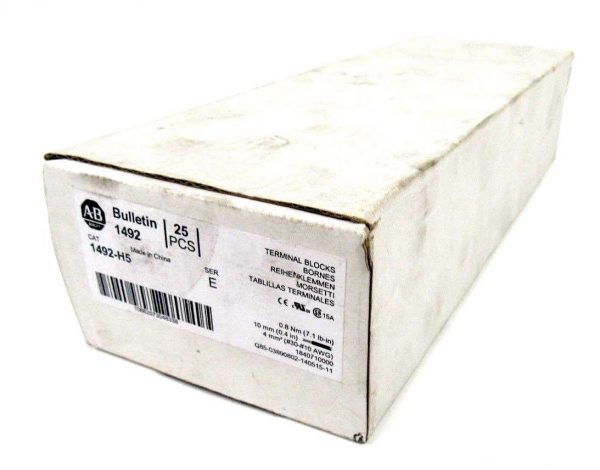 NEW BOX OF 25 ALLEN BRADLEY 1492-H5 FUSE TERMINAL BLOCK 1492H5 SER E