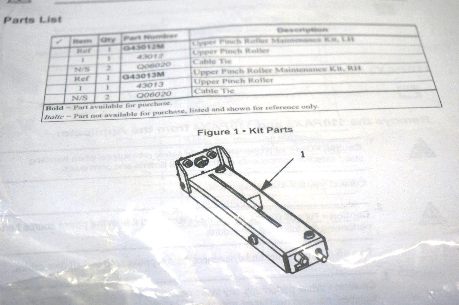 NEW BRADY G43012M UPPER PINCH ROLLER MAINTENANCE KIT - Image 3