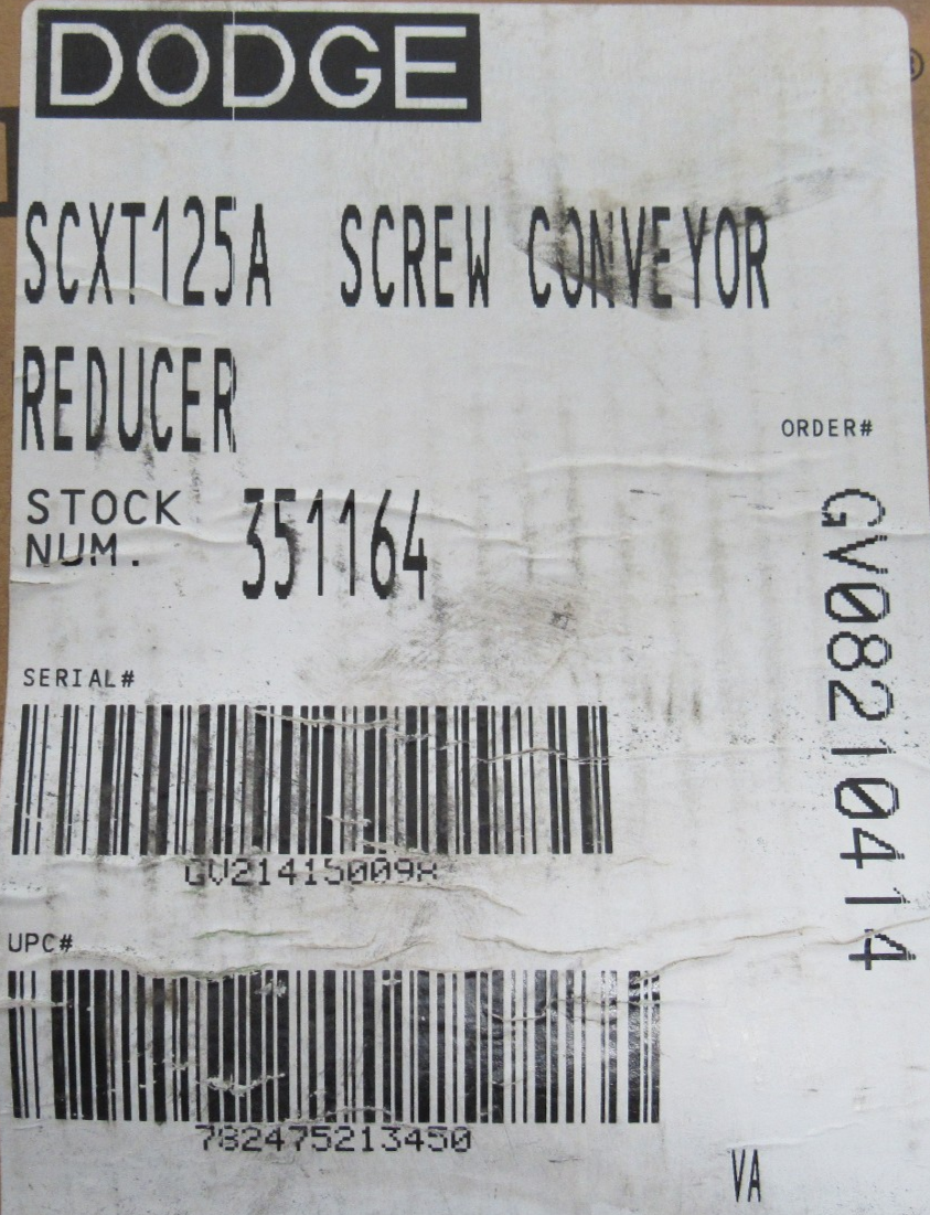 NEW DODGE SCXT125A SCREW CONVEYER REDUCER 25.64 351164 - SB Industrial ...