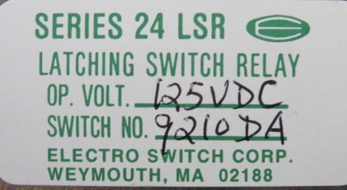 NEW ELECTROSWITCH 9210DA LATCHING RELAY SWITCH SERIES 24 LSR 125VDC - Image 5