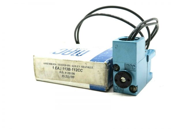 NEW MAC VALVES 113B-112CC SOLENOID VALVE 113B112CCAA 113B112CC