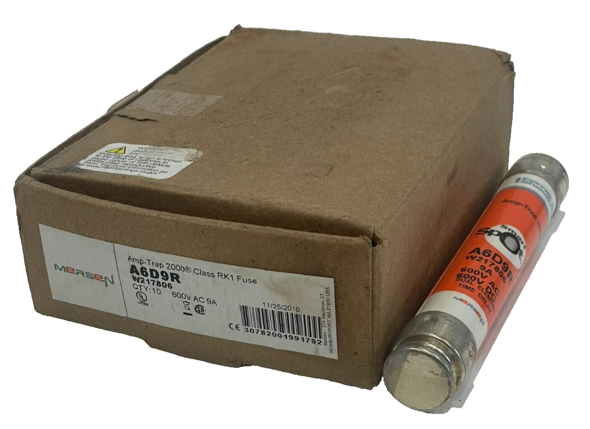NEW MERSEN A6D9R CLASS RK1 FUSES 9AMP 600V LOT OF 10 - SB Industrial ...