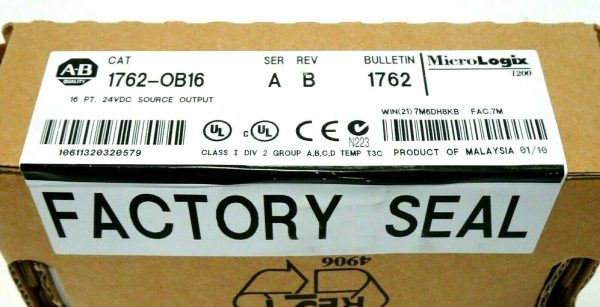 NEW SEALED ALLEN BRADLEY 1762-OB16 OUTPUT MODULE SER.A REV.B 1762OB16 - Image 3