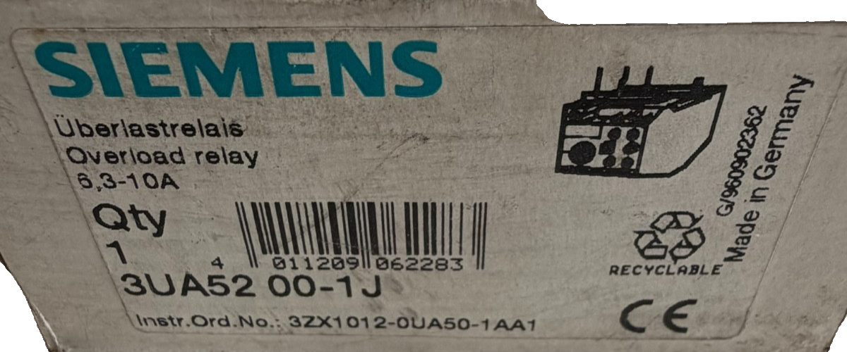 NEW SIEMENS 3UA52 00-1J OVERLOAD RELAY 6,3-10A 3UA52001J - Image 4