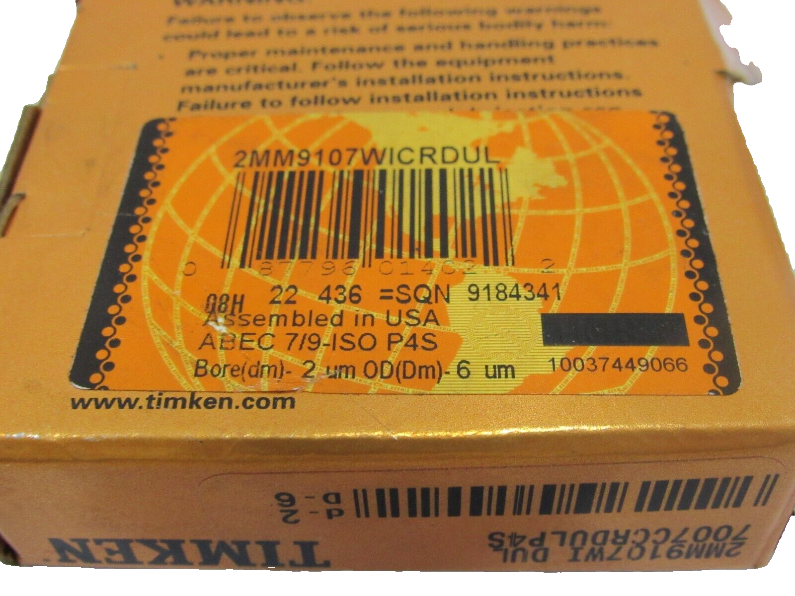 NEW TIMKEN 2MM9107WI DUL PRECISION BEARING SET - Image 4