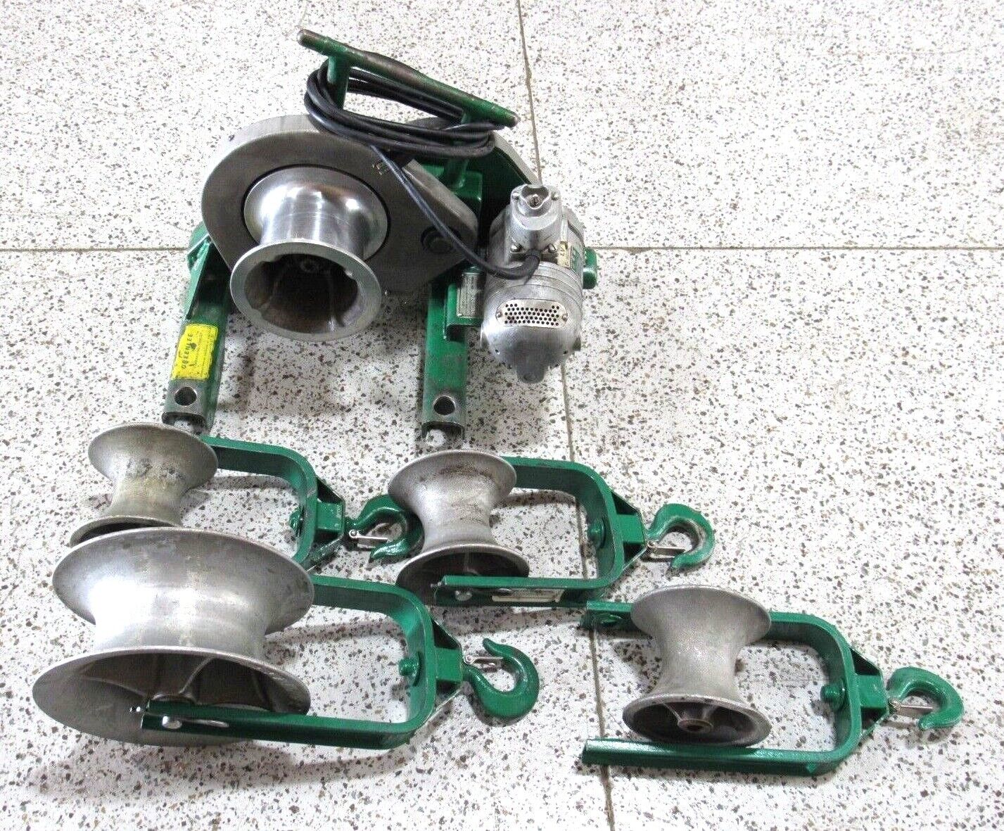 USED GREENLEE 640 POWER CABLE PULLER W/ 3-6" CABLE SHEAVES 1-10.5" CABLE SHEAVE - Image 3