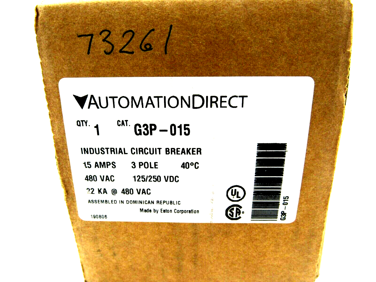 NEW AUTOMATION DIRECT G3P-015 INDUSTRIAL CIRCUIT BREAKER G3P015 - Image 3