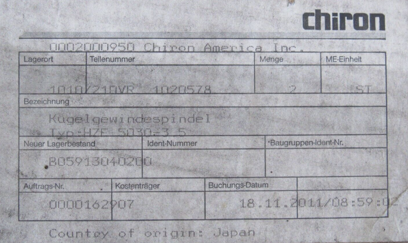 NEW NSK W5011G-36ZK1X-C5Z BALL SCREW SPINDLE W5011G36ZK1XC5Z B05913040200 - Image 7