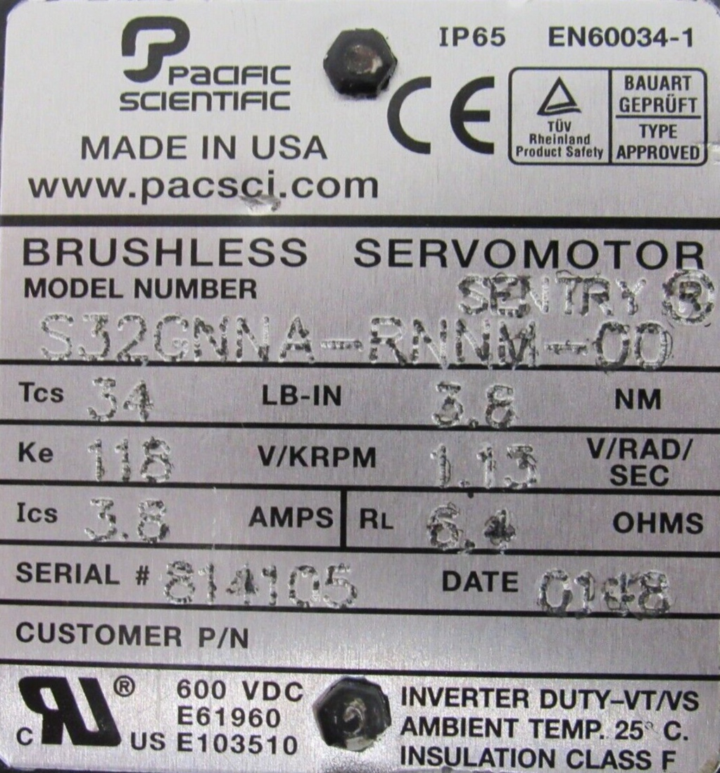 NEW PACIFIC SCIENTIFIC S32GNNA-RNNM-00 SERVO MOTOR S32GNNARNNM00 - Image 4