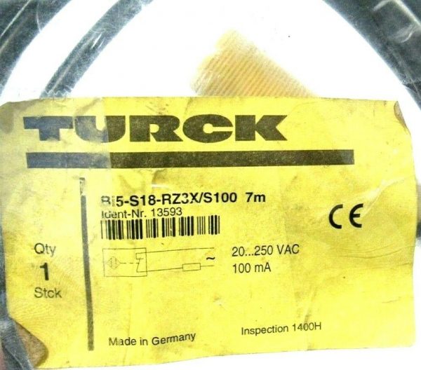 NEW TURCK BI5-S18-RZ3X / S100 7M SENSOR 13593 BI5S18RZ3XS1007M - Image 3