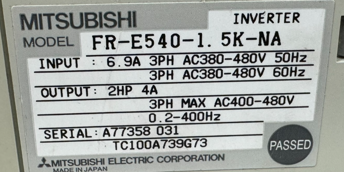 USED MITSUBISHI FR-E540-1.5K-NA INVERTER DRIVE E500 - Image 5