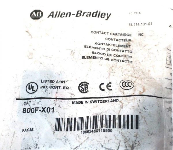 20 NEW ALLEN BRADLEY 800F-X01 CONTACT BLOCKS SER.A 800FX01 - Image 3