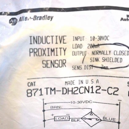 NEW ALLEN BRADLEY 871TM-DH2CN12-C2 PROXIMITY SENSOR SER.A 871TMDH2CN12C2