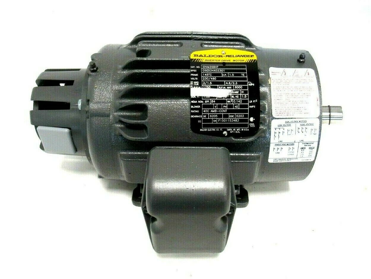 NEW BALDOR IDNM3584T MOTOR 1.5HP 230/460V 1755RPM 7/8" DIA. - Image 3