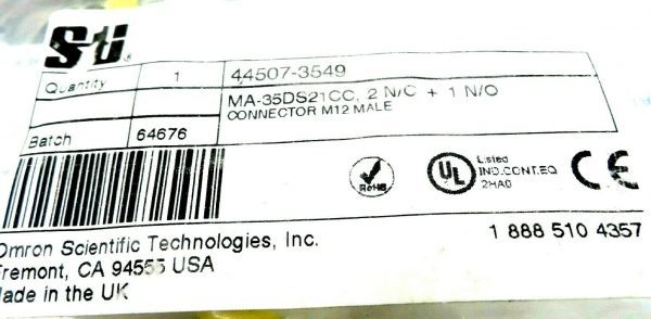NEW OMRON MA-35DS21CC INTERLOCK SWITCH 44507-3549 MA35DS21CC - Image 4