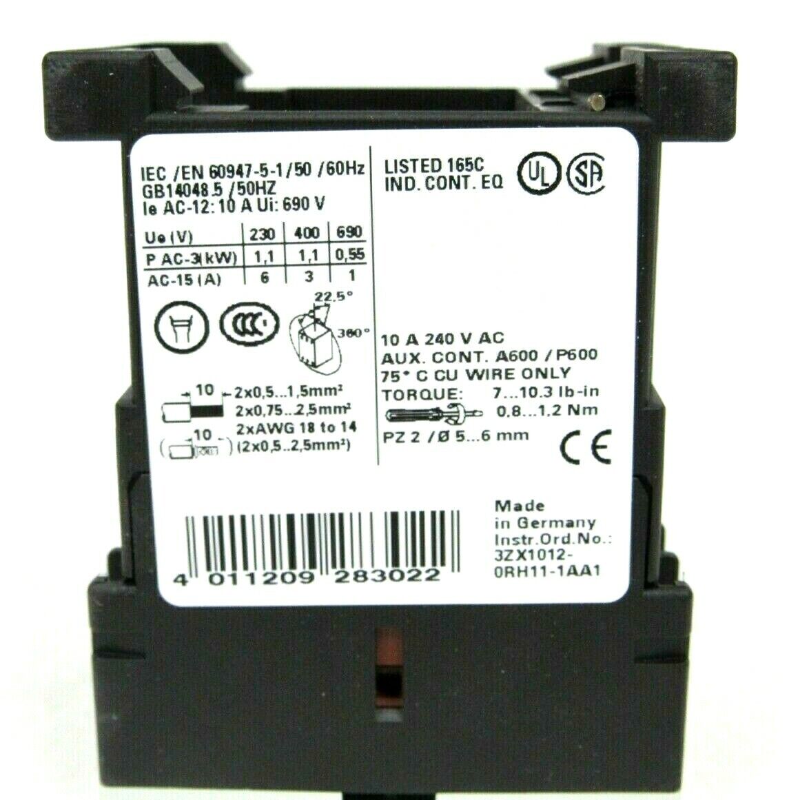 NEW SIEMENS 3RH1140-1AK60 CONTACTOR RELAY 3RH11401AK60 - Image 4