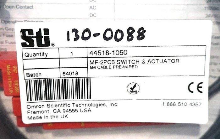 NEW STI OMRON MF-2PC5 SWITCH & ACTUATOR 44518-1050 MF2PC5 - Image 3