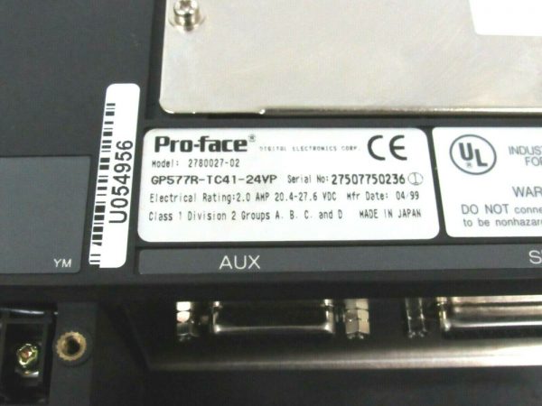 REFURBISHED PRO FACE 2780027-02 GP577R-TC41-24VP OPERATOR INTERFACE - Image 7