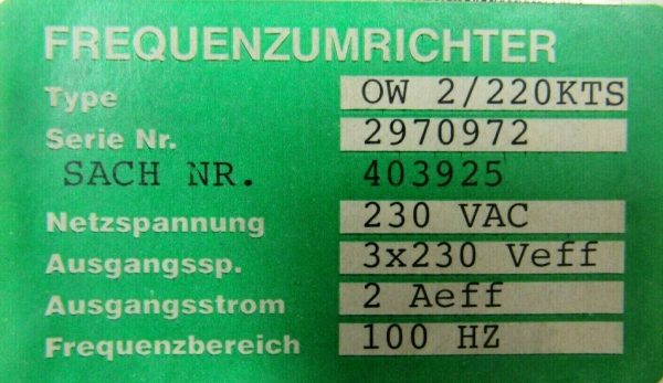 USED WIEDERGUT TFR-600S FREQUENCY COUNTER OW-2/220KTS TFR600S - Image 4