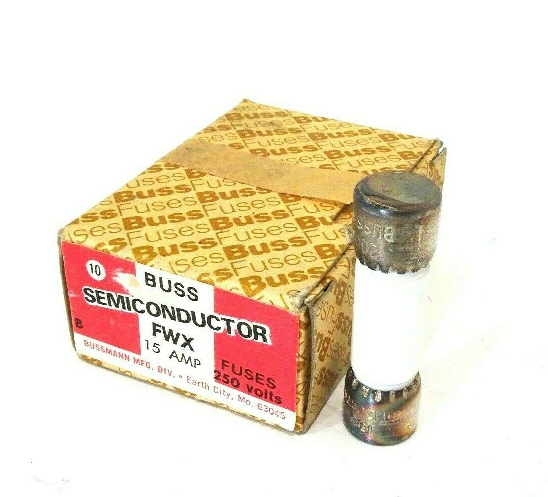 10 NEW BUSSMANN FWX 15 AMP SEMI CONDUCTOR FUSES 250V - SB Industrial ...
