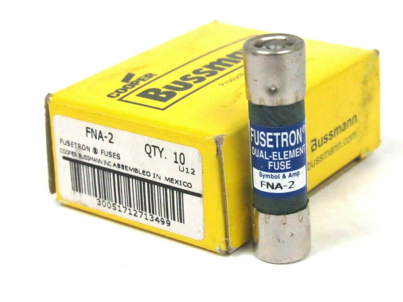 10 NEW COOPER BUSSMANN FNA-2 FUSES FNA2 - SB Industrial Supply, Inc.