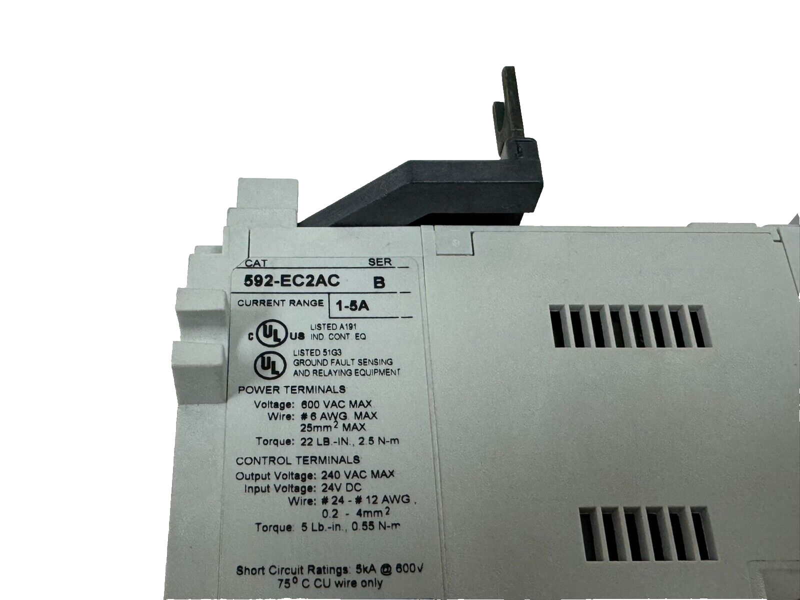 592-EC2AC DEVICENET OVERLOAD RELAY SER. B 1-5A E3 PLUS PRE-OWNED UNUSED SURPLUS - Image 5