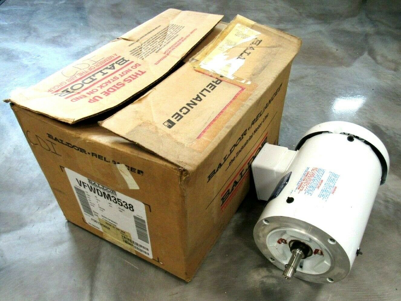NEW BALDOR VFWDM3538 MOTOR .5HP 230/460V 1740RPM 5/8" DIA. 35H815P863G1