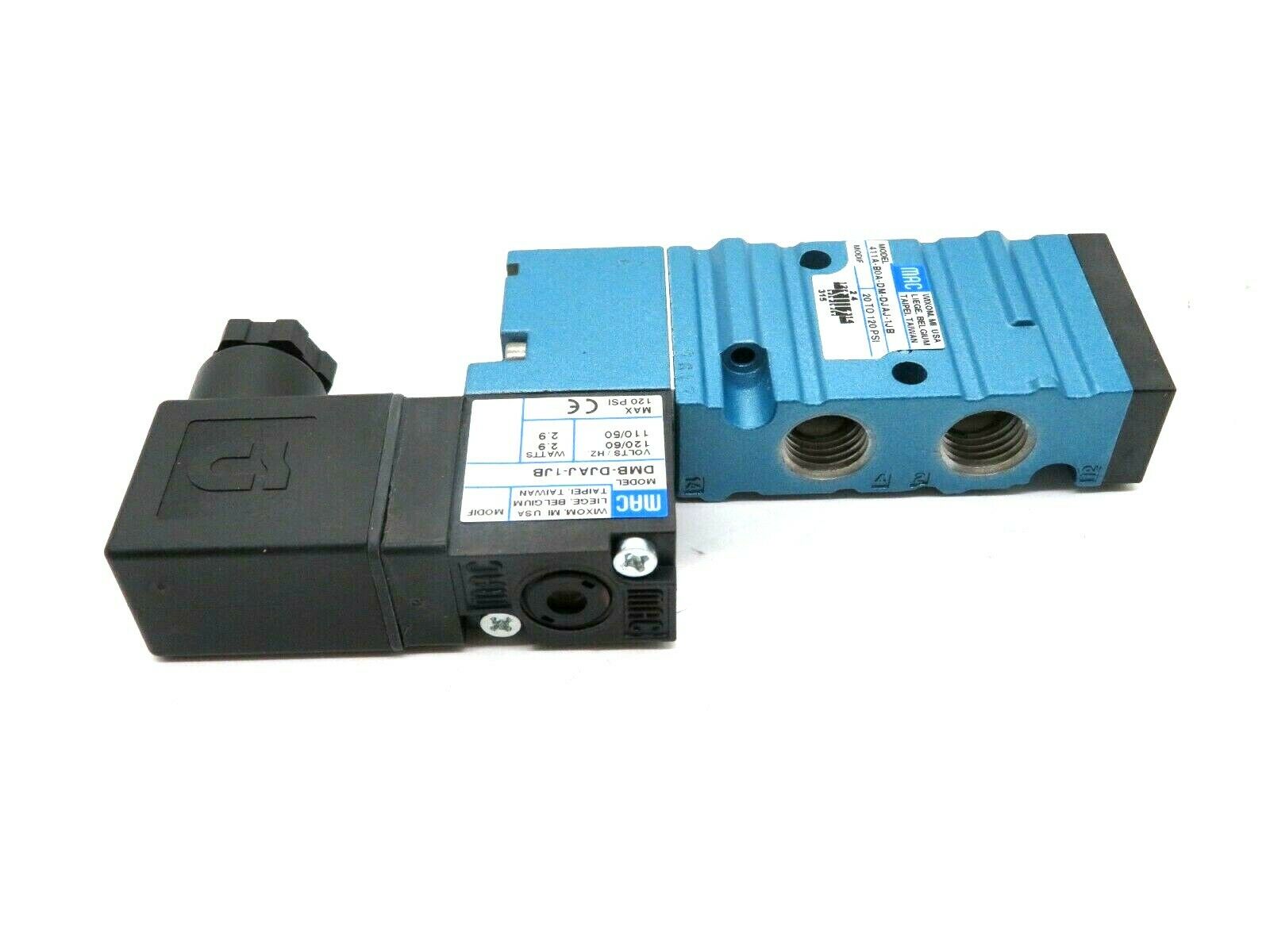 Valvola Solenoide MAC 411A-B0A-DM-DDFJ-1JB Con DMB-DDFJ-1JB &ndash; Usata Funzionante