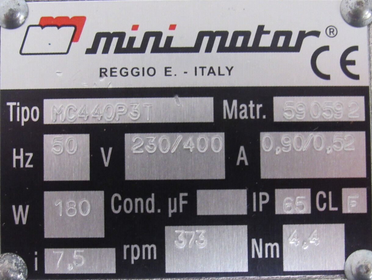 NEW MINI MOTOR MC440P3T WORM GEAR MOTOR 230/400 - Image 4
