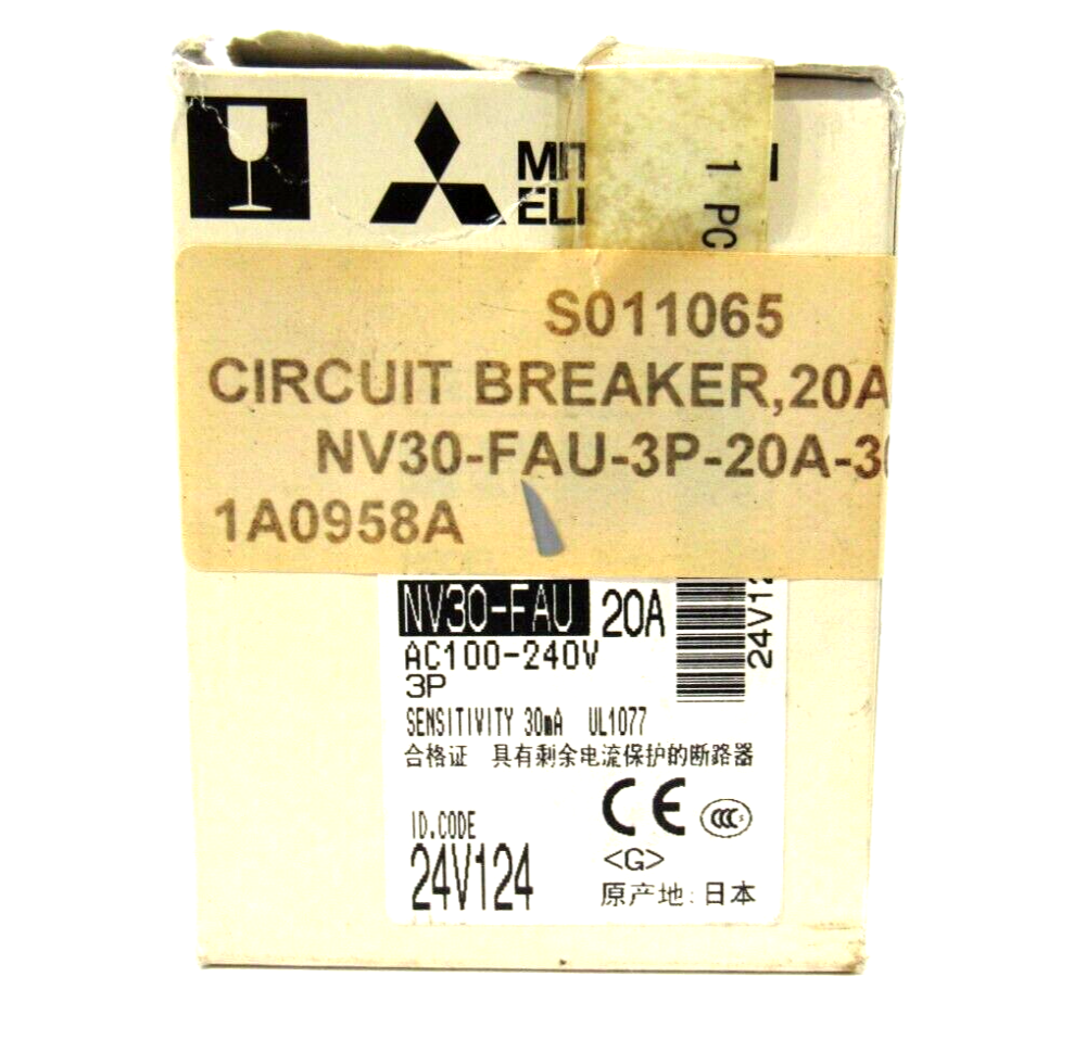 NEW MITSUBISHI NV30-FAU-3P-20A-30MA CIRCUIT BREAKER NV30FAU NV30FAU3P20A30MA - Image 3