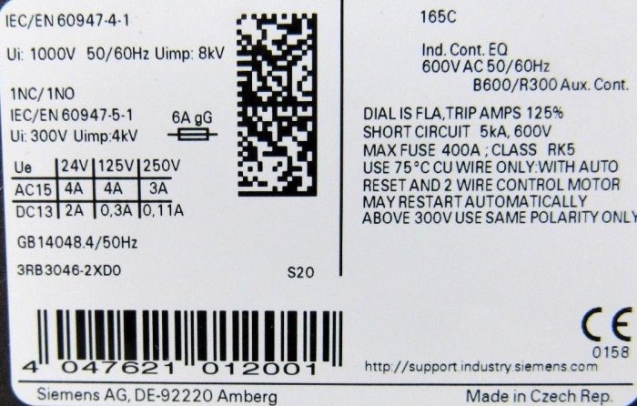 NEW SIEMENS 3RB3046-2XD0 OVERLOAD RELAY 3RB30462XD0 - Image 6