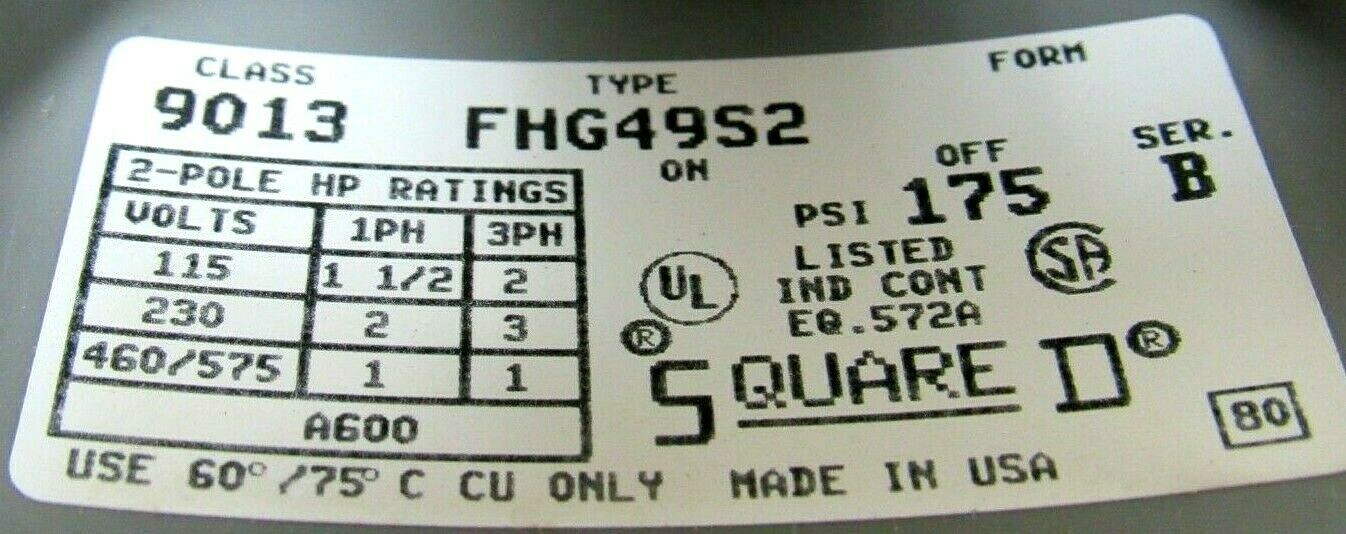 New Square D 9013 Fhg49s2 Pressure, Square D Pressure Switch 9013 Wiring Diagram